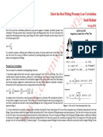 Select The Best Fitting Pressure Loss Correlation