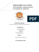 Funciones Del Agua en La Preparación de Alimentos