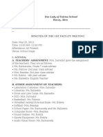 Minutes of The 1st Faculty Meeting