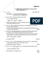 Math 2.2: Math22 II Semester M.Sc. in Mathematics Examination, January 2015 Real Analysis Ii