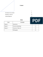 Content: Main Page I Declaration by The Student II Evaluation Certificate III Acknowledgement IV