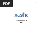 AcSIR MIS PHD Courses PDF