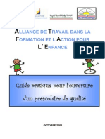 Guide Pratique Pour L'ouverture D'un Préscolaire de Qualité