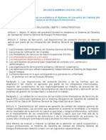 Decreto 2923 - 2011 - Sistema de Garantía de Calidad