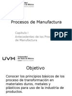 I. Antecedentes de Los Procesos de Manufactura