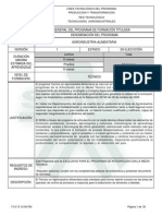 Programa Agroindustria Alimentaria.