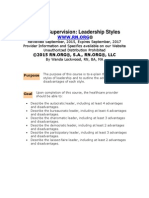 Clinical Supervision Leadership Styles PDF