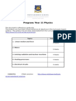 Year 11 Physics Program