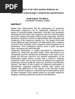 The Effect of Air Inlet System Features On Automotive Turbocharger Compressor Performance