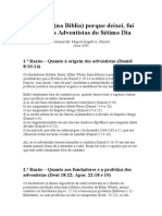 Razões (Na Bíblia) Porque Deixei, Fui Salvo Dos Adventistas Do Sétimo Dia