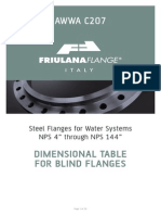 AWWA C207: Dimensional Table For Blind Flanges