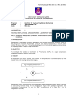 LS2 - Variation in Refrigeration Coefficient of Performance at Various Operating Conditions