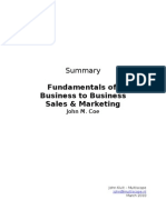 Summary - Fundamentals of B2B Sales and Marketing - John Coe