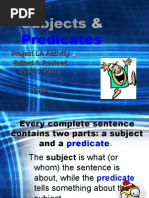 Simple Subjects and Predicates