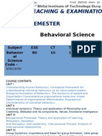 M.B.A Ist Semester: Behavioral Science