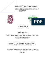 Practica 3 APLICACIONES TÍPICAS DE LOS DIODOS RECTIFICADORES