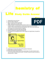 Chemistry of Life Study Guide Answer Key