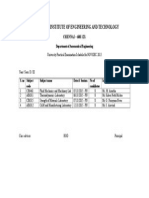 University Lab Schedule