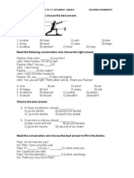 Look at The Picture and Choose The Best Answer.: Instrumento de Evaluación de Segundo Grado