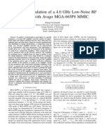 Design and Simulation of A 4.0 GHZ Low-Noise RF Amplifier With Avago MGA-665P8 MMIC