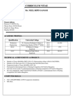 Curriculum Vitae: Mr. Neel Bipin Sangoi