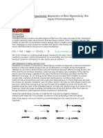 Experiment: Separation of Plant Pigments by Thin Layer Chromatography