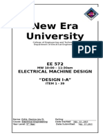 New Era University: EE 572 Electrical Machine Design "Design I-A"