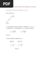 Coordenadas Del Punto Medio de Un Segmento en El Plano