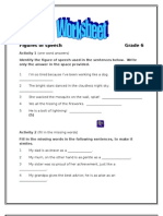 Figures of Speech Grade 6ass Worksheet