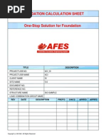 Foundation Calculation Sheet: Title Description