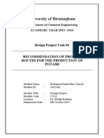 Recommendation of Process Routes For The Production of Potash