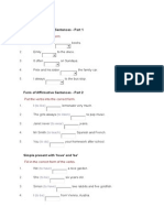 Choose The Correct Form.: Form of Affirmative Sentences - Part 1