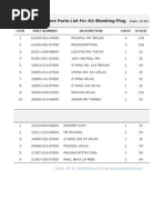 A2-Blanking Plug Spare Parts List