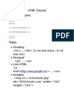 HTML Tutorial Exemplu Pagina:: !doctype HTML Body h1 /h1 P /P /body /HTML