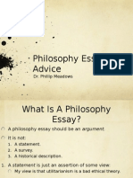 Philosophy Essay Advice: Dr. Phillip Meadows