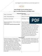 Department of Health, Exercise and Sport Sciences Sport Pedagogy Lesson Plan (Elementary and Middle School)