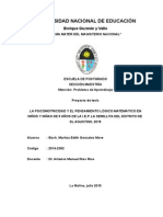 Proyecto de Tesis La Psicomotricidad y El Pensamiento Logico Matematico