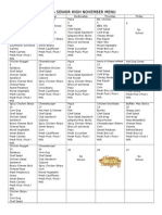 Lima Senior High November Menu