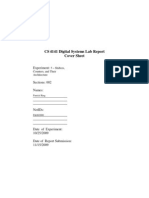 CS 4141 Digital Systems Lab Report Cover Sheet: Experiment