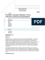 Pediatric Herpes Simplex Virus Infection Clinical Presentation