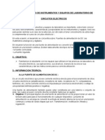 Reconocimiento de Instrumentos y Equipos de Laboratorio de Circuitos Electricos II