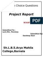 Project Report: Multiple Choice Questions