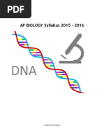 AP BIOLOGY Syllabus 2015 - 2016: Course Overview