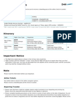 Itinerary Receipt: Basic Info