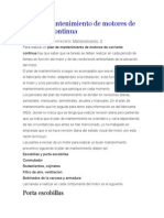 Plan de Mantenimiento de Motores de Corriente Continua