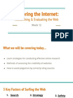 Exploring The Internet - Researching Evaluating The Web