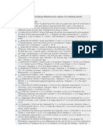 Rates Analysis For Calculating Material and Labour For Building Works