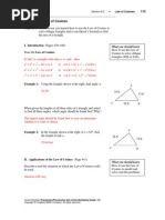 Section 6.2 Law of Cosines: Name