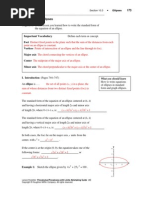 Section 10.3 Ellipses: Name