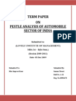 Pestle Analysis of Automobile Sector of India